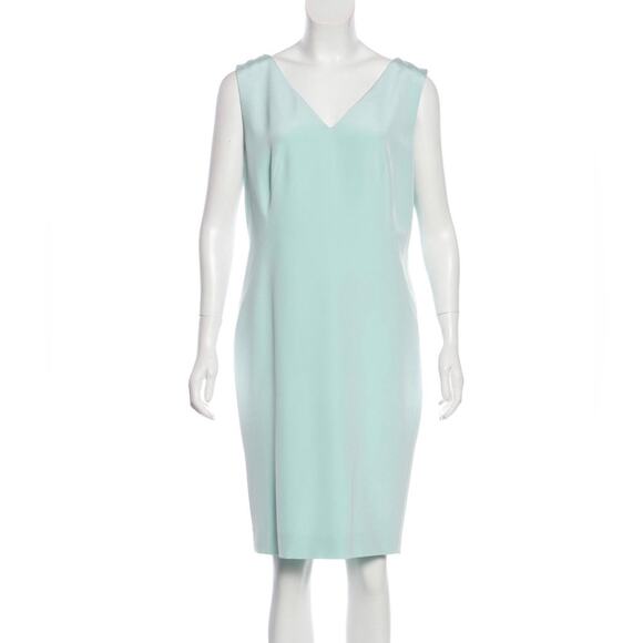 Pamella Roland mint sheath dress light blue green sleeveless - Picture 1 of 8